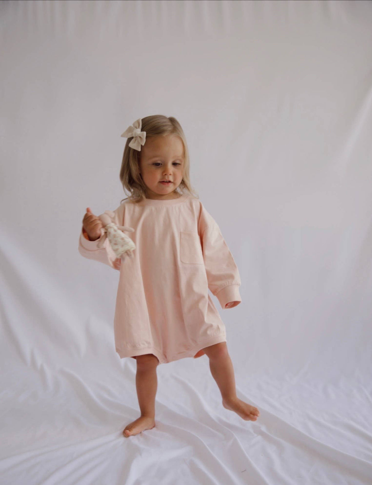 Harley Pocket Romper in Peach Romper